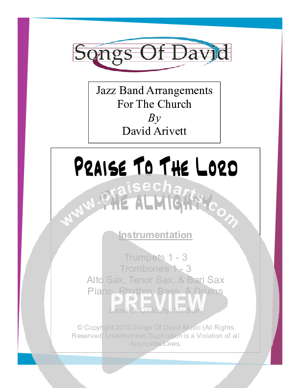 Praise To The Lord The Almighty  Cover Sheet (David Arivett)