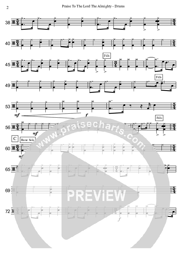 Praise To The Lord The Almighty Drum Set (David Arivett)