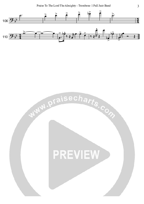 Praise To The Lord The Almighty Trombone 1 (David Arivett)