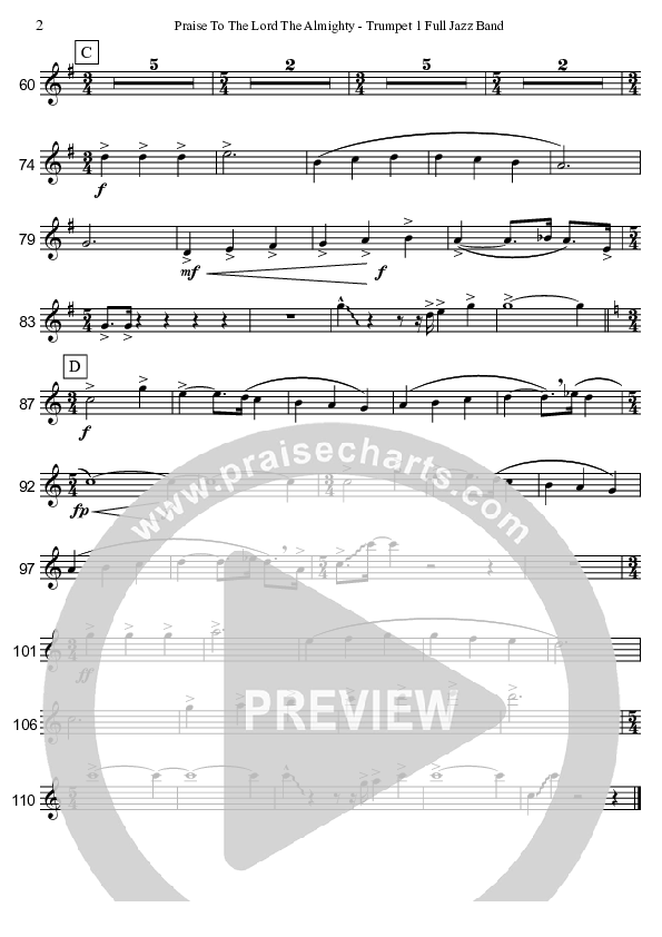 Praise To The Lord The Almighty  Trumpet 1 (David Arivett)