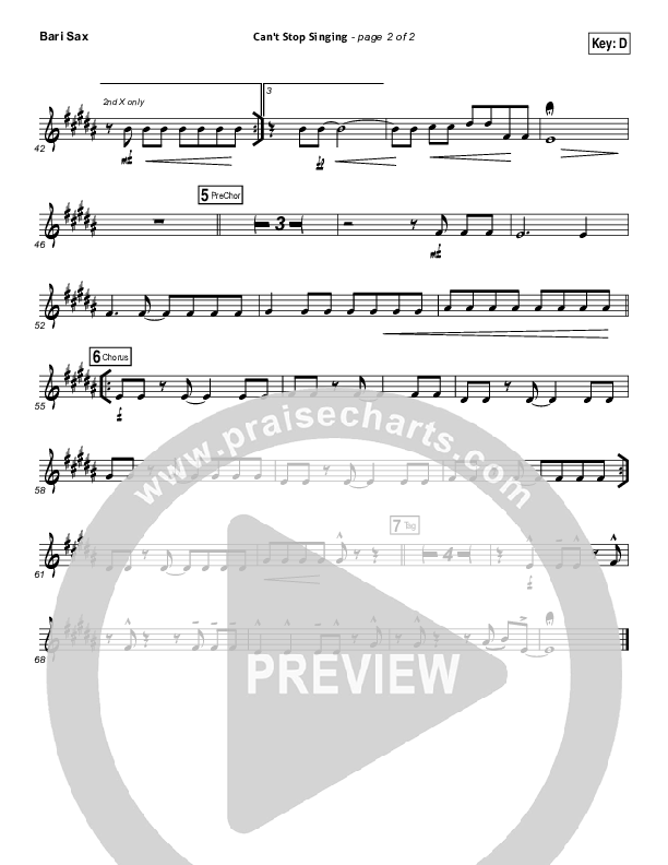 Can't Stop Singing Bari Sax (Covenant Worship / Nicole Binion / Joshua Dufrene / Israel Houghton)