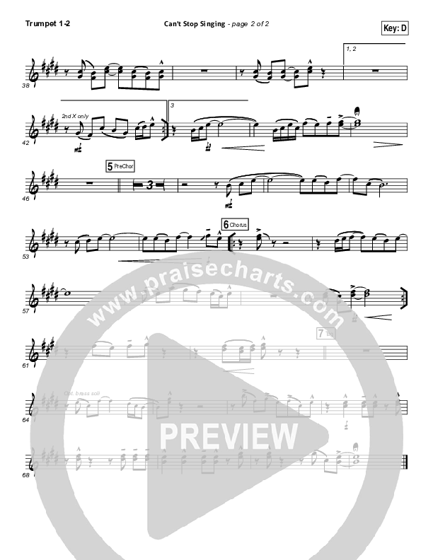 Can't Stop Singing Trumpet 1,2 (Covenant Worship / Nicole Binion / Joshua Dufrene / Israel Houghton)