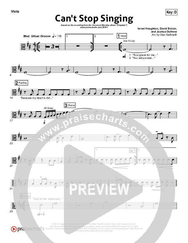 Can't Stop Singing Viola (Covenant Worship / Nicole Binion / Joshua Dufrene / Israel Houghton)