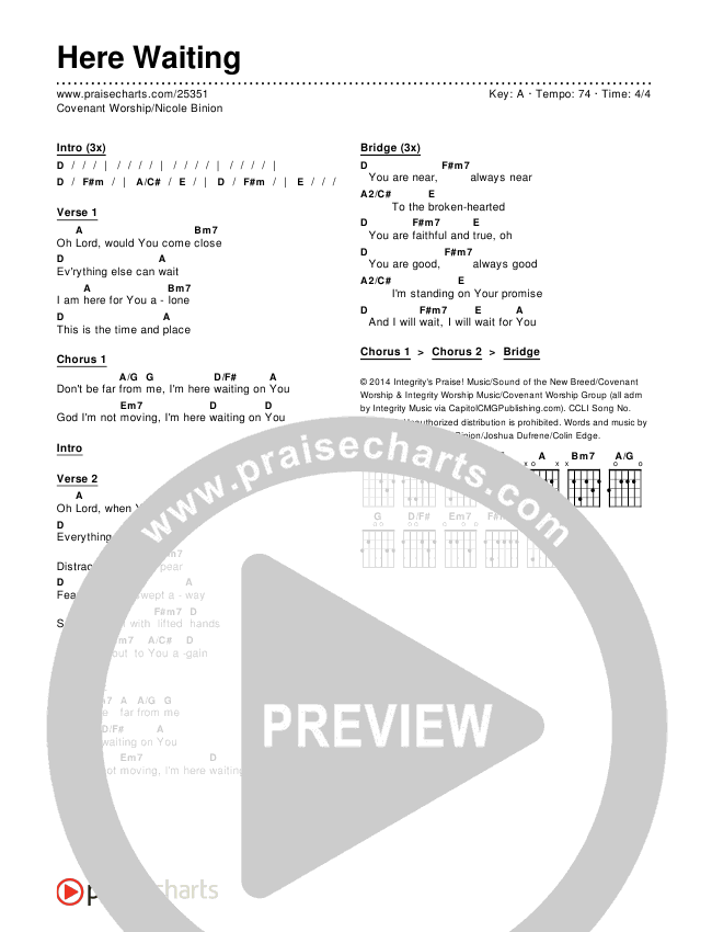Here Waiting Chords & Lyrics (Covenant Worship / Nicole Binion)