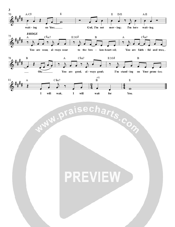 Here Waiting Lead Sheet (Covenant Worship / Nicole Binion)