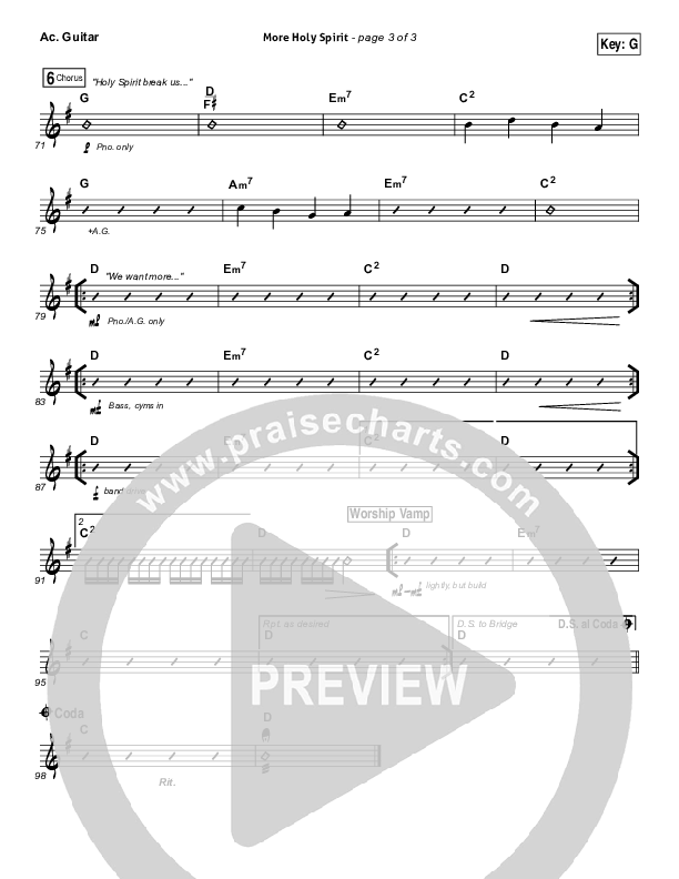 More Holy Spirit Acoustic Guitar (Covenant Worship / Joshua Dufrene / David Binion / Colin Edge / Nicole Binion)