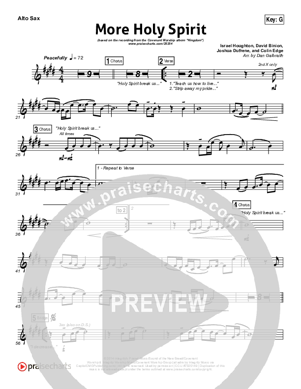 More Holy Spirit Alto Sax (Covenant Worship / Joshua Dufrene / David Binion / Colin Edge / Nicole Binion)