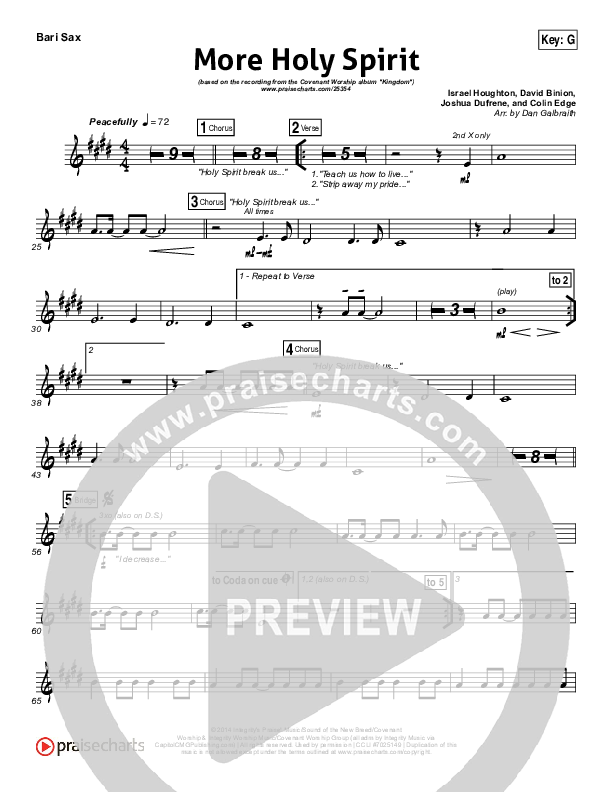 More Holy Spirit Bari Sax (Covenant Worship / Joshua Dufrene / David Binion / Colin Edge / Nicole Binion)
