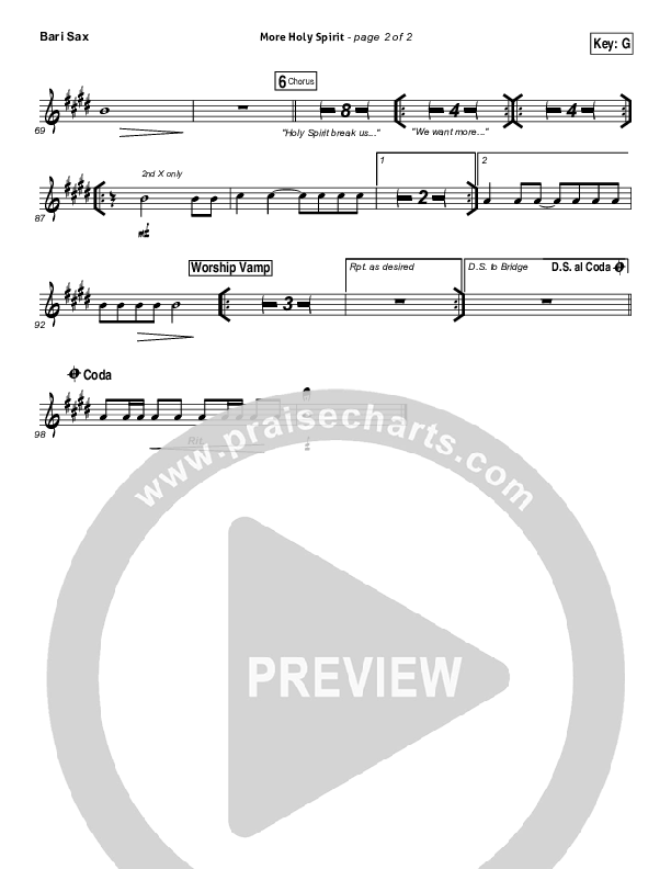 More Holy Spirit Bari Sax (Covenant Worship / Joshua Dufrene / David Binion / Colin Edge / Nicole Binion)