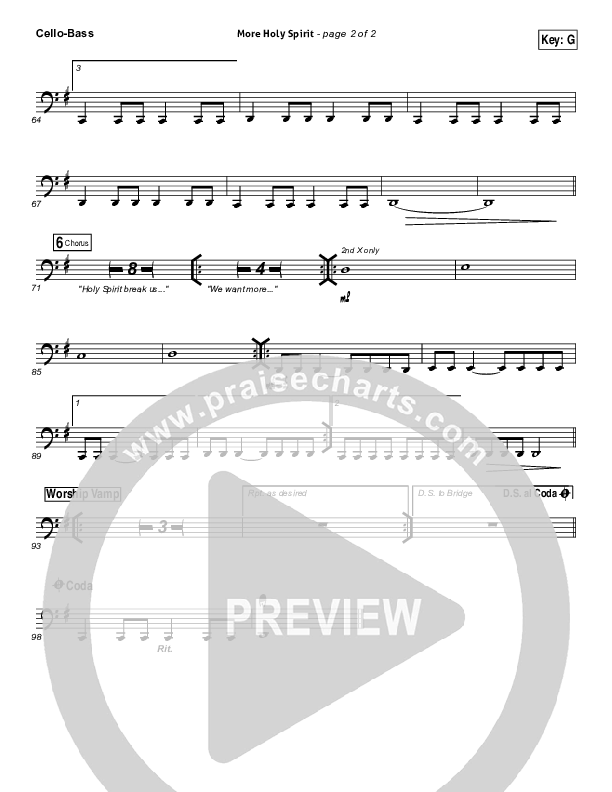 More Holy Spirit Cello/Bass (Covenant Worship / Joshua Dufrene / David Binion / Colin Edge / Nicole Binion)