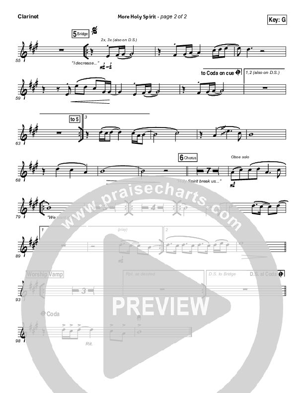 More Holy Spirit Clarinet (Covenant Worship / Joshua Dufrene / David Binion / Colin Edge / Nicole Binion)