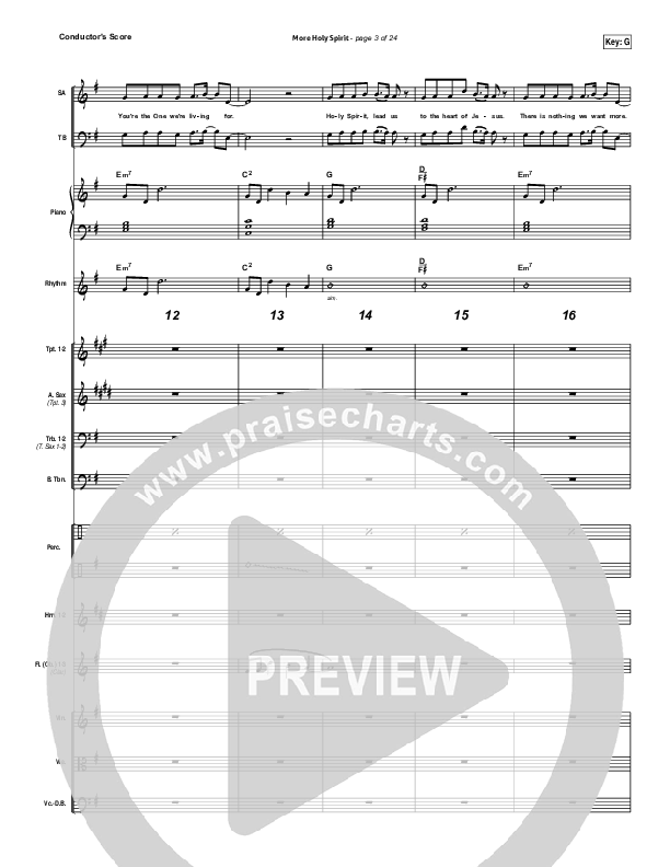 More Holy Spirit Conductor's Score (Covenant Worship / Joshua Dufrene / David Binion / Colin Edge / Nicole Binion)