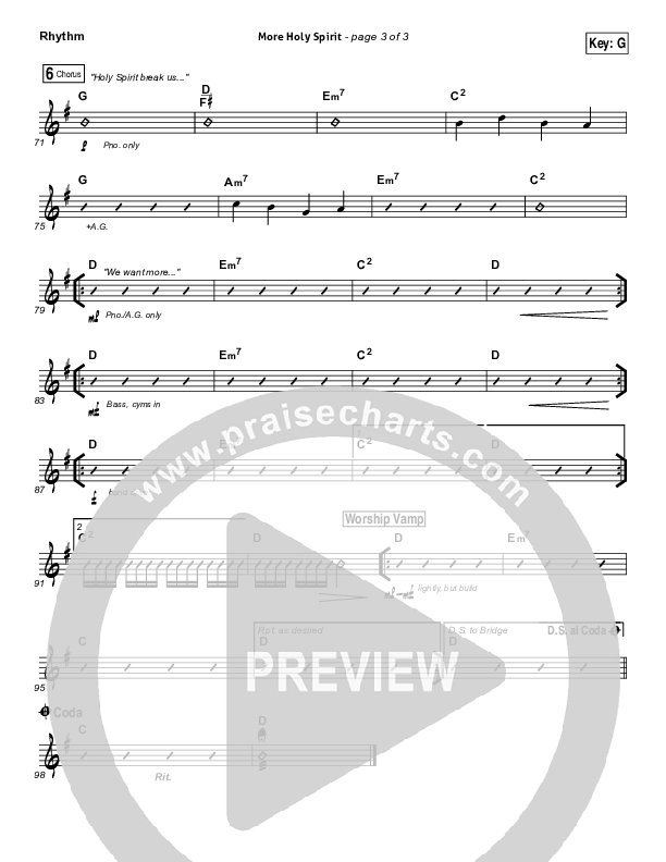More Holy Spirit Rhythm Chart (Covenant Worship / Joshua Dufrene / David Binion / Colin Edge / Nicole Binion)