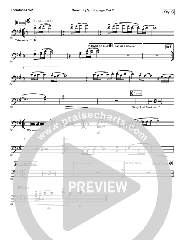 More Holy Spirit Trombone 1/2 (Covenant Worship / Joshua Dufrene / David Binion / Colin Edge / Nicole Binion)