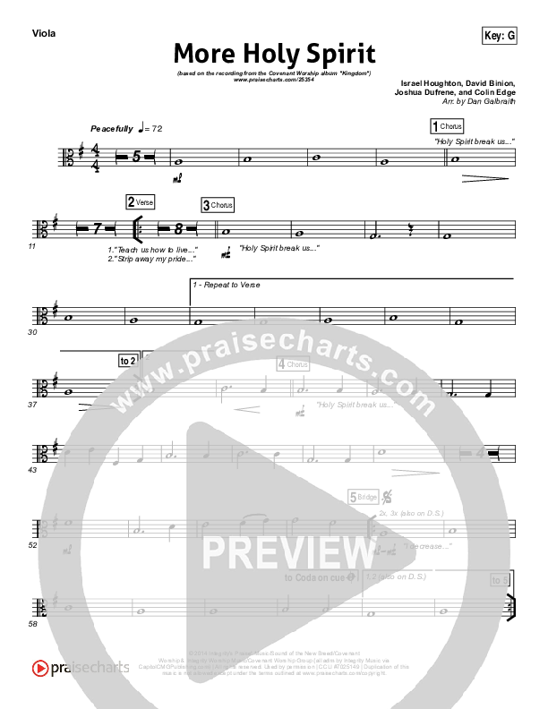 More Holy Spirit Viola (Covenant Worship / Joshua Dufrene / David Binion / Colin Edge / Nicole Binion)