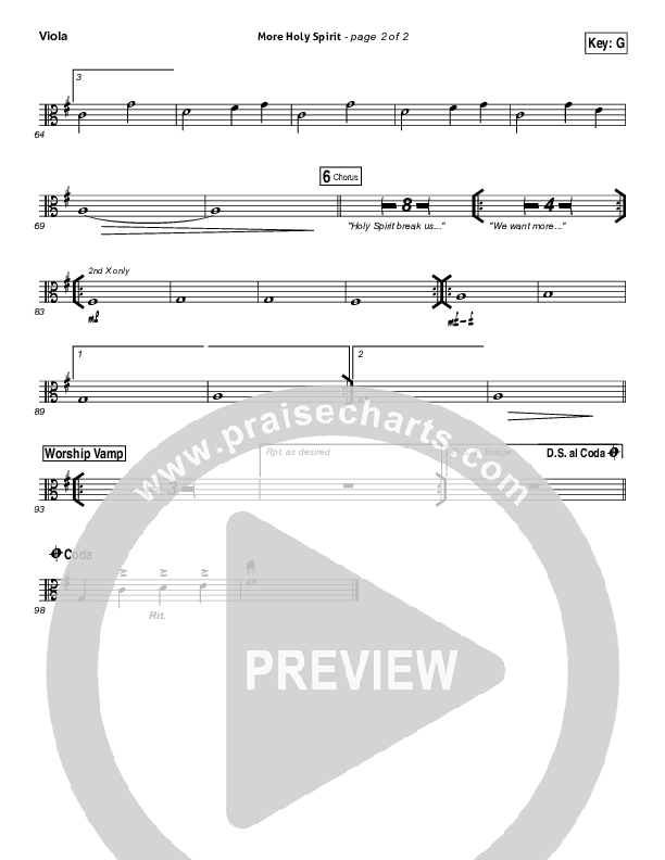 More Holy Spirit Viola (Covenant Worship / Joshua Dufrene / David Binion / Colin Edge / Nicole Binion)