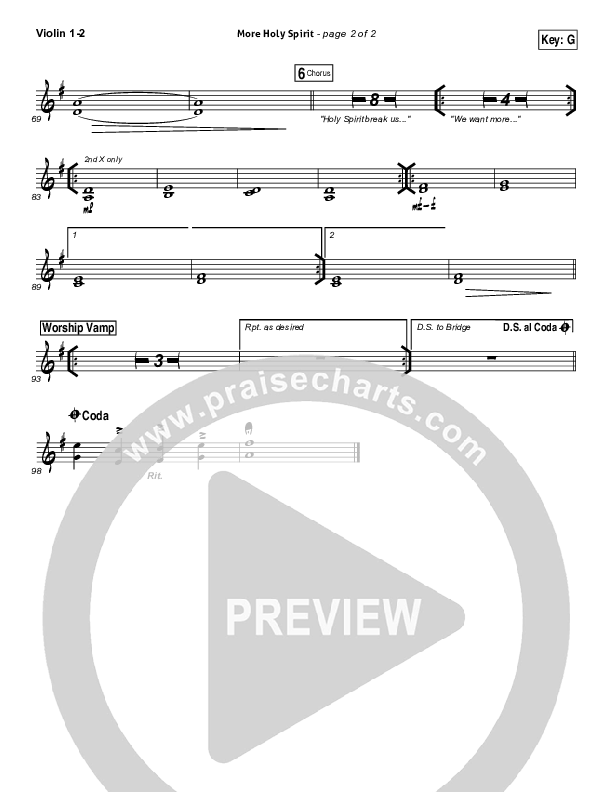 More Holy Spirit Violin 1/2 (Covenant Worship / Joshua Dufrene / David Binion / Colin Edge / Nicole Binion)