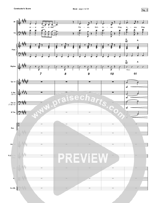 Risen Conductor's Score (Covenant Worship / Nicole Binion / Israel Houghton)