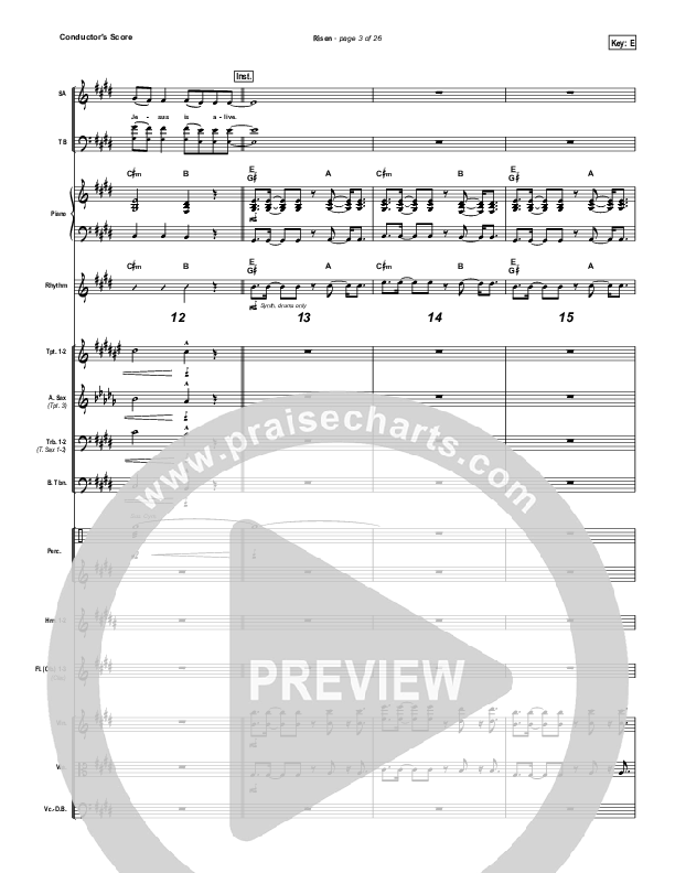 Risen Conductor's Score (Covenant Worship / Nicole Binion / Israel Houghton)