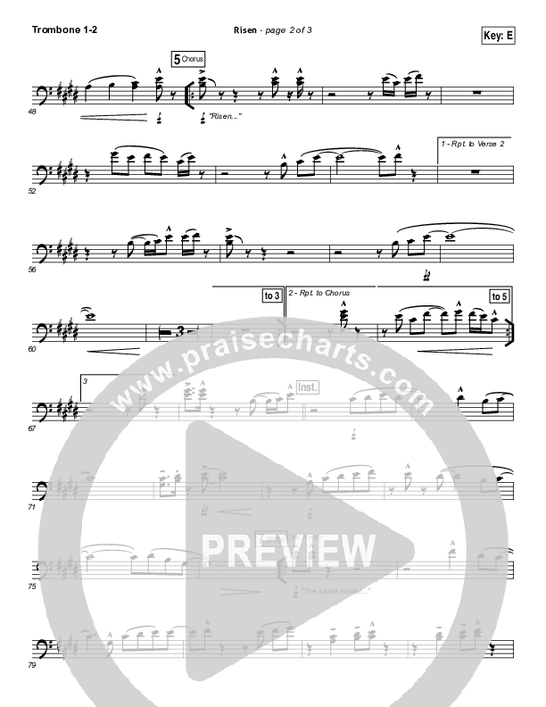 Risen Trombone 1/2 (Covenant Worship / Nicole Binion / Israel Houghton)