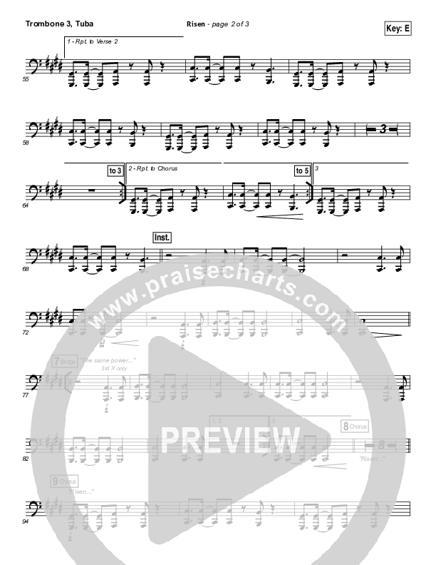 Risen Trombone 3/Tuba (Covenant Worship / Nicole Binion / Israel Houghton)