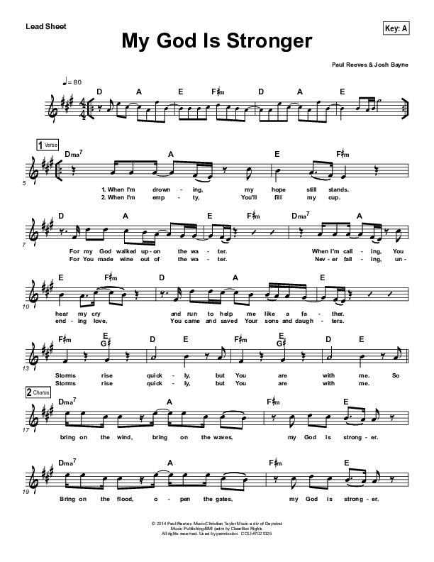 My God Is Stronger Lead Sheet (The Classic City Collective)