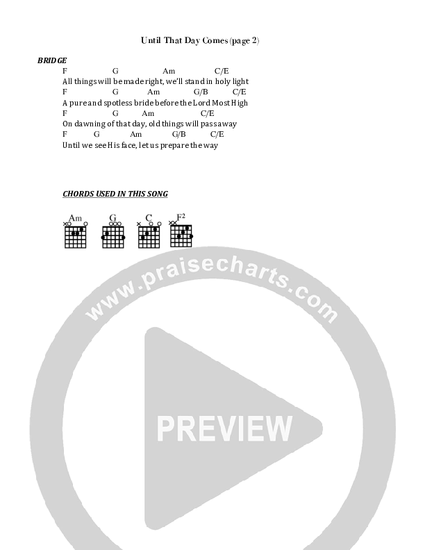 Until That Day Comes Chord Chart (Sean Carter / Magen Thurman)