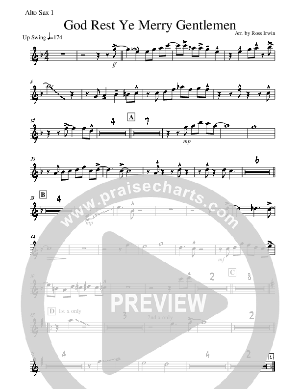 God Rest Ye Merry Gentlemen Alto Sax (Hillsong Worship)