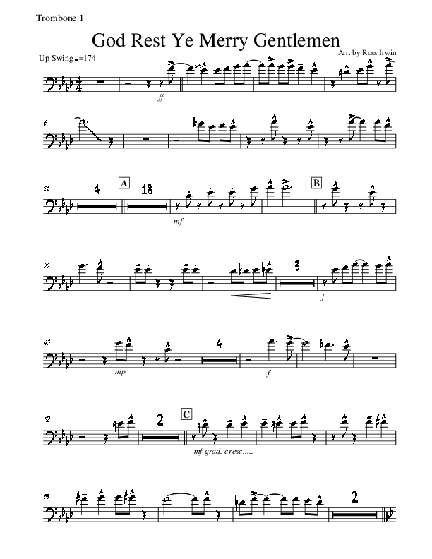 God Rest Ye Merry Gentlemen Trombone (Hillsong Worship)