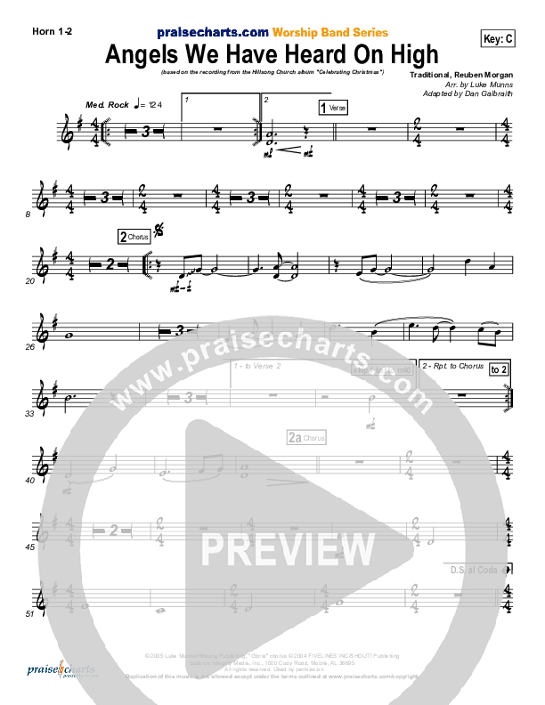 Angels We Have Heard On High French Horn 1/2 (Hillsong Worship)