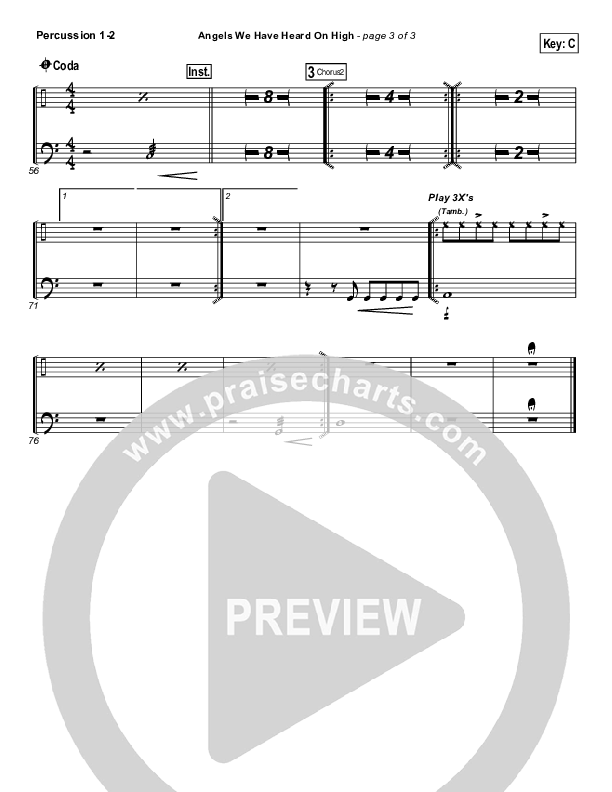 Angels We Have Heard On High Percussion 1/2 (Hillsong Worship)