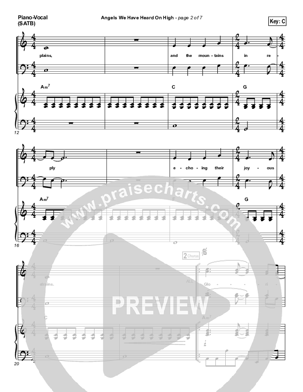 Angels We Have Heard On High Piano/Vocal & Lead (Hillsong Worship)