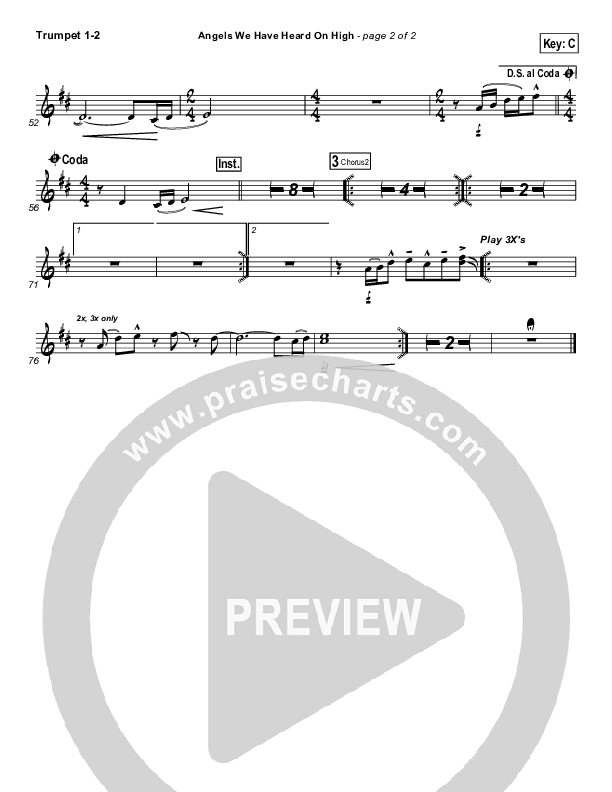 Angels We Have Heard On High Trumpet 1,2 (Hillsong Worship)