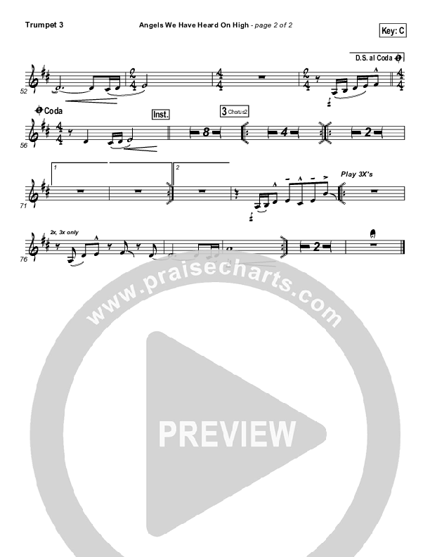 Angels We Have Heard On High Trumpet 3 (Hillsong Worship)