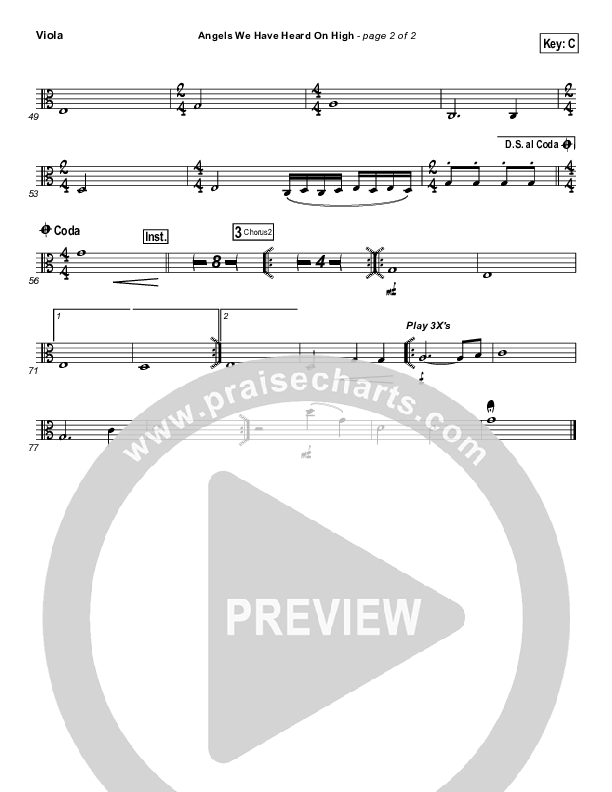 Angels We Have Heard On High Viola (Hillsong Worship)