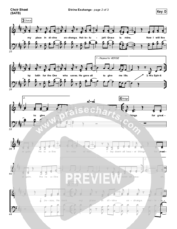 Divine Exchange Choir Vocals (SATB) (Charity Gayle)