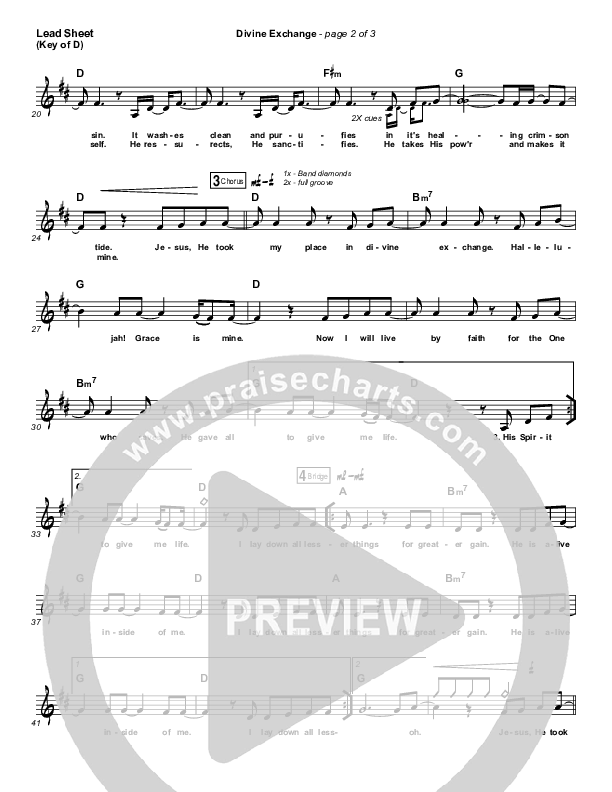 Divine Exchange Lead Sheet (Melody) (Charity Gayle)