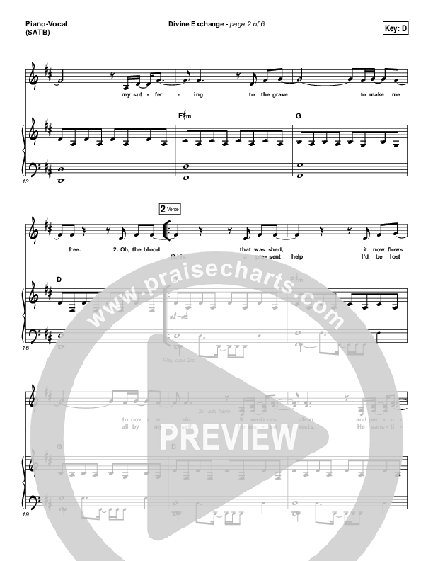 Divine Exchange Piano/Vocal (SATB) (Charity Gayle)