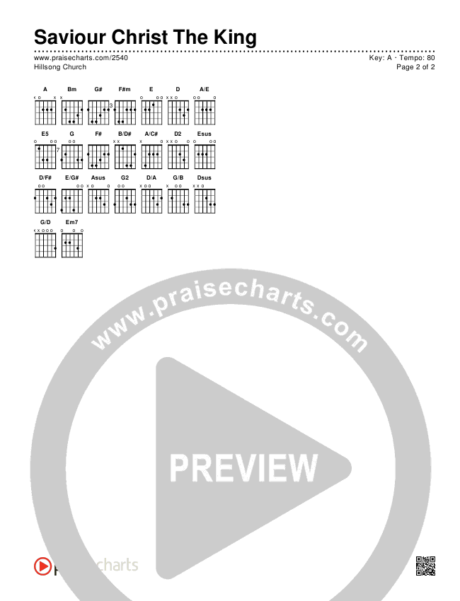 Saviour Christ The King Chords & Lyrics (Hillsong Worship)