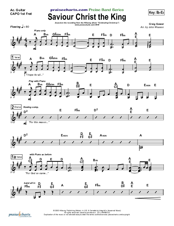 Saviour Christ The King Acoustic Guitar (Hillsong Worship)