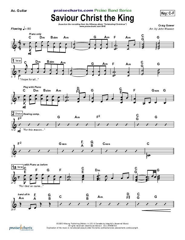 Saviour Christ The King Acoustic Guitar (Hillsong Worship)