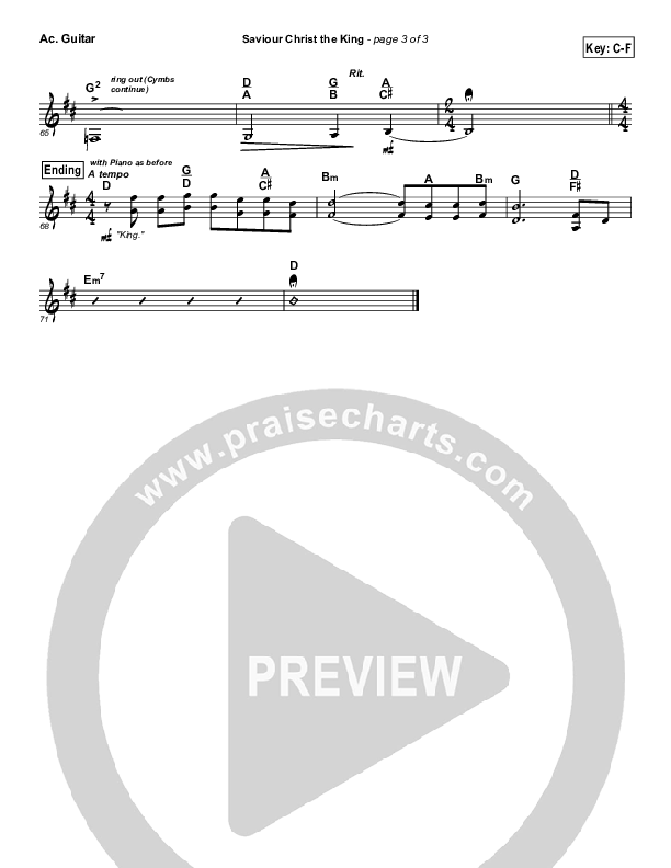 Saviour Christ The King Acoustic Guitar (Hillsong Worship)