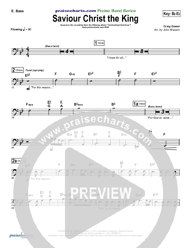 Saviour Christ The King Bass Guitar (Hillsong Worship)