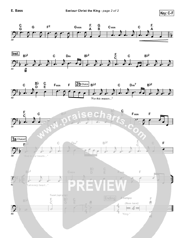 Saviour Christ The King Bass Guitar (Hillsong Worship)
