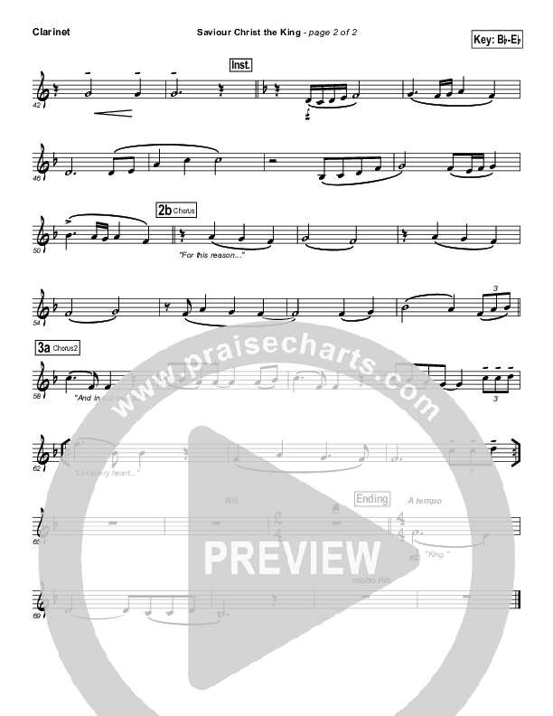 Saviour Christ The King Clarinet (Hillsong Worship)