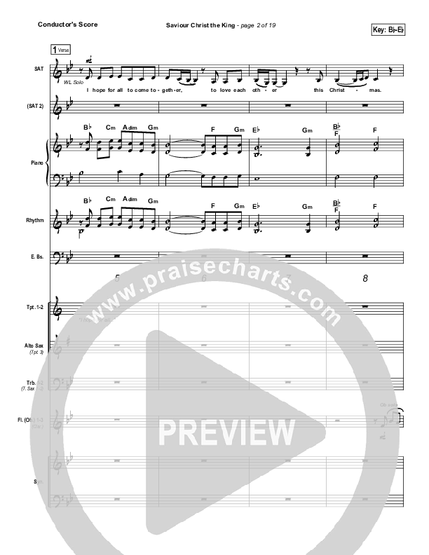 Saviour Christ The King Conductor's Score (Hillsong Worship)