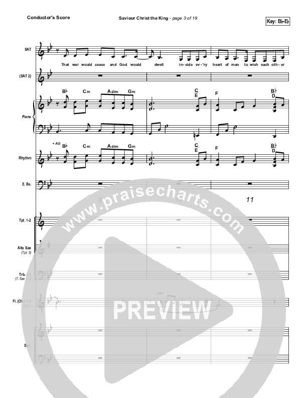 Saviour Christ The King Conductor's Score (Hillsong Worship)