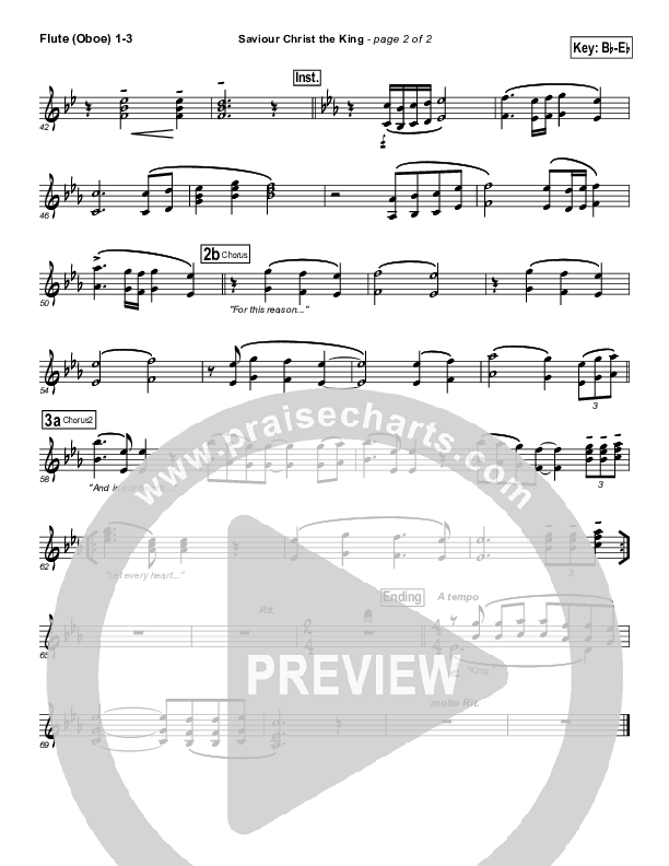 Saviour Christ The King Flute/Oboe 1/2/3 (Hillsong Worship)