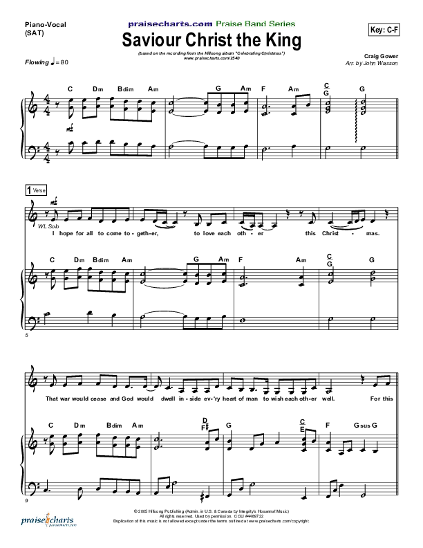Saviour Christ The King Piano/Vocal Pack (Hillsong Worship)