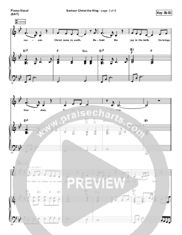 Saviour Christ The King Piano/Vocal (SAT) (Hillsong Worship)